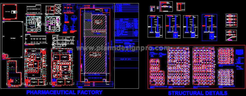 Factory CAD Plan- Pharmaceuticals Layout & Structural Details